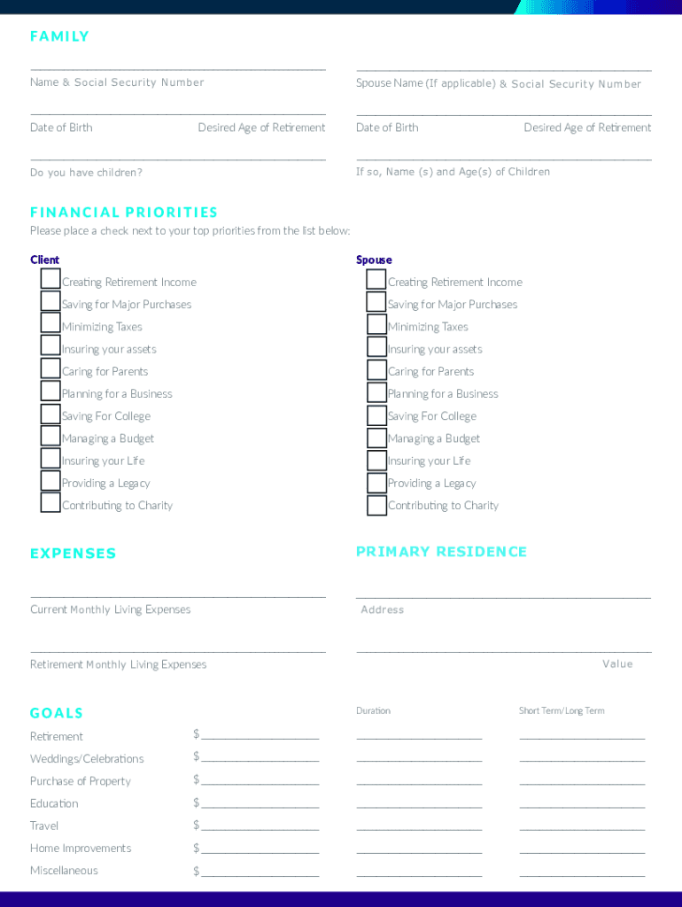 Fillable Online How to Create a Life Plan (a Life Planning Template
