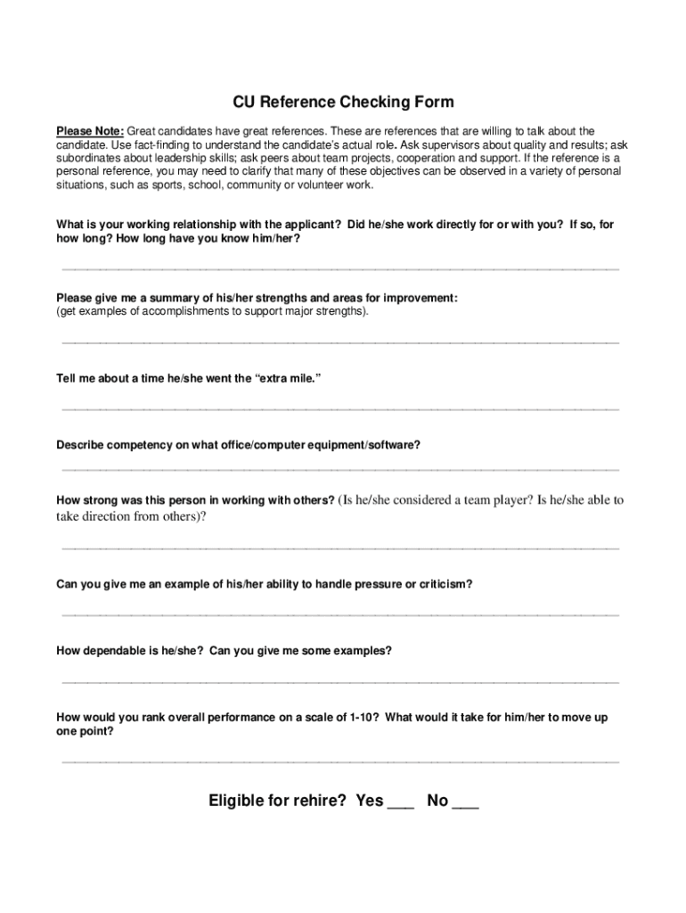 Fillable Online falcon cuw Asking candidates for references email