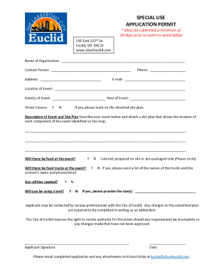 SPECIAL USE APPLICATION PERMIT