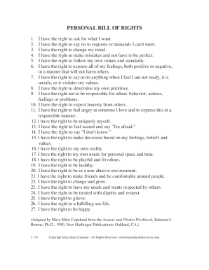 PERSONAL BILL OF RIGHTS