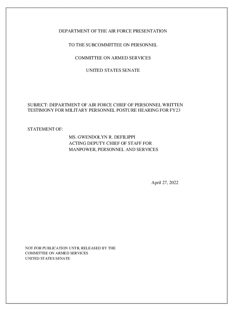 Fillable Online Department of the Air Force Fiscal Year 2024 Budget