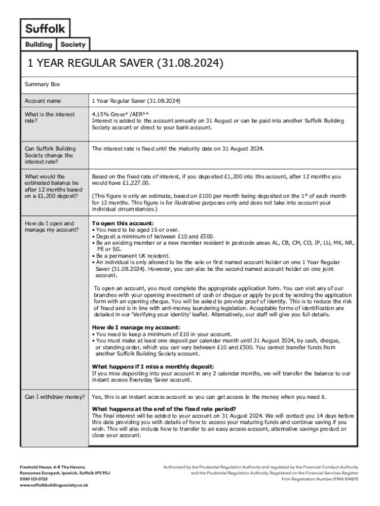 Fillable Online Coventry Building Society savings account review Fax