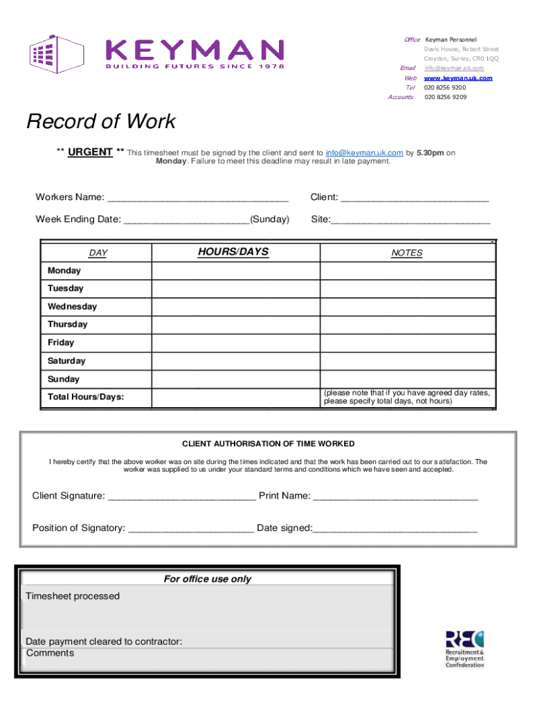 Fillable Online KEYMAN PERSONNEL 64 High Street Croydon London fillable-online-keyman-personnel-64-high-street-croydon-london