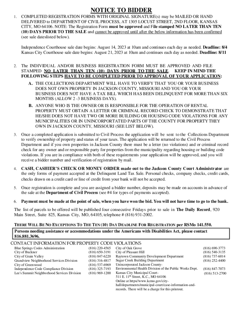 Fillable Online Delinquent Land Tax Sale Overview Fax Email Print