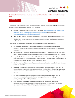 Assessment Acknowledgment Form