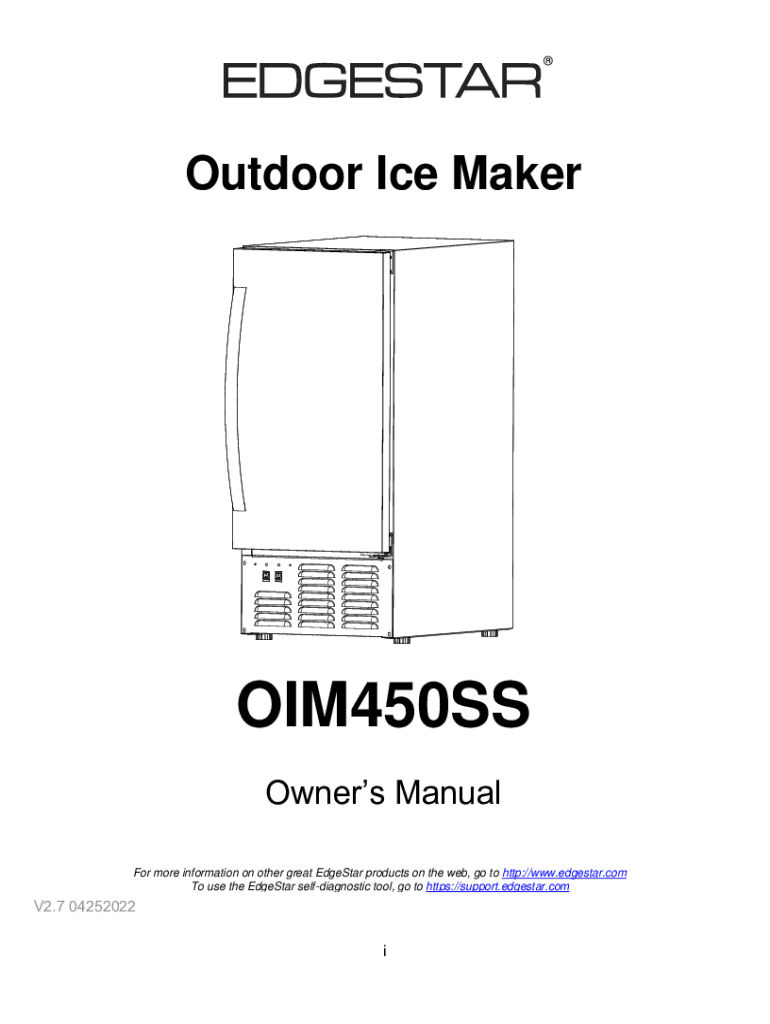 Fillable Online EDGESTAR IB250SS OWNER'S MANUAL Pdf Download Fax Email Print pdfFiller