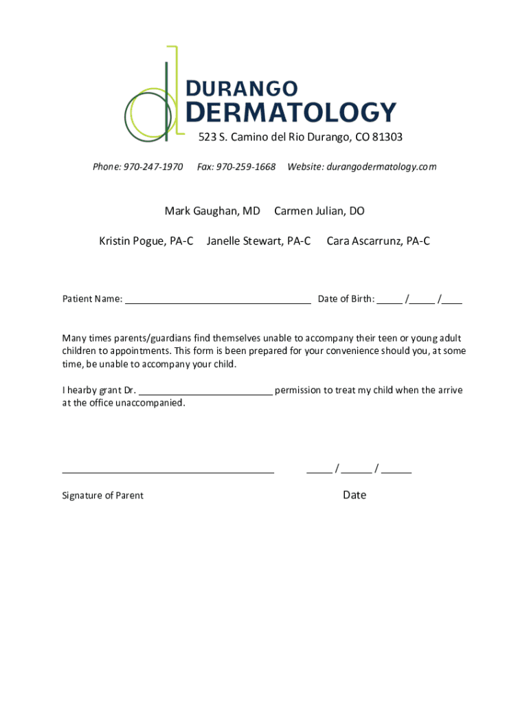 Fillable Online Minor Release Form.docx Fax Email Print - pdfFiller