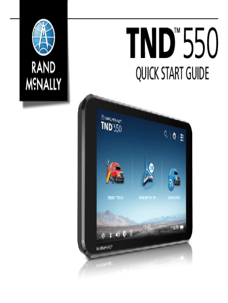 Fillable Online RAND McNALLY TRUCK GPS TND 530 LM User Guide Fax Email
