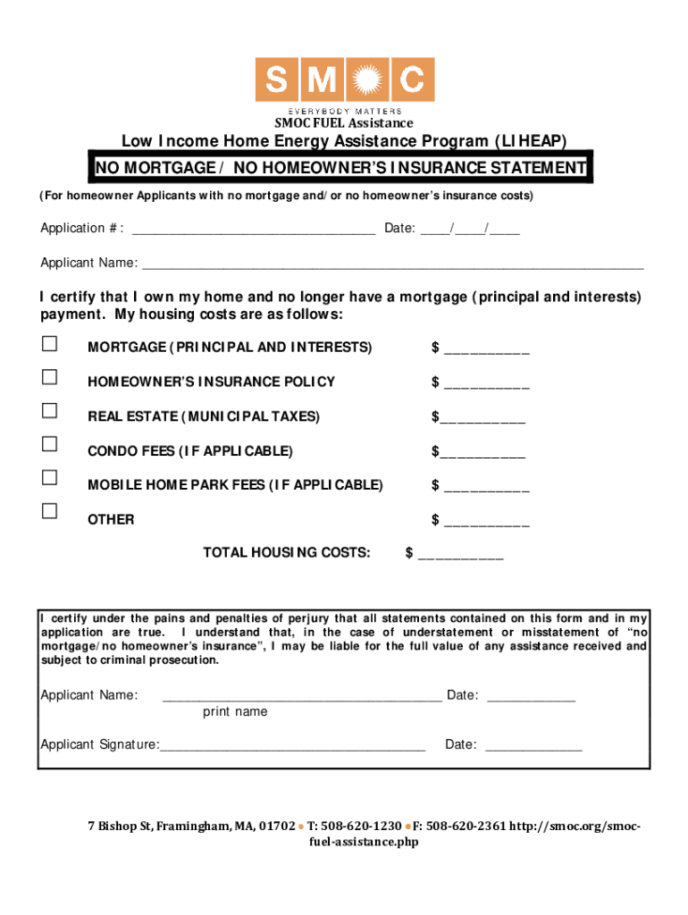 Fillable Online SMOC FUEL Assistance Fax Email Print pdfFiller