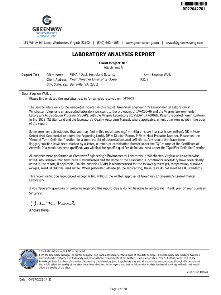 Fillable Online Greenway Engineering, 151 Windy Hill Ln, Winchester, VA