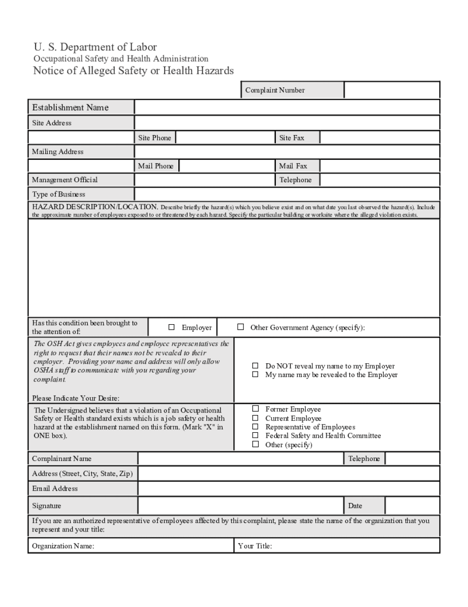 Tennessee Osha Complaint Form