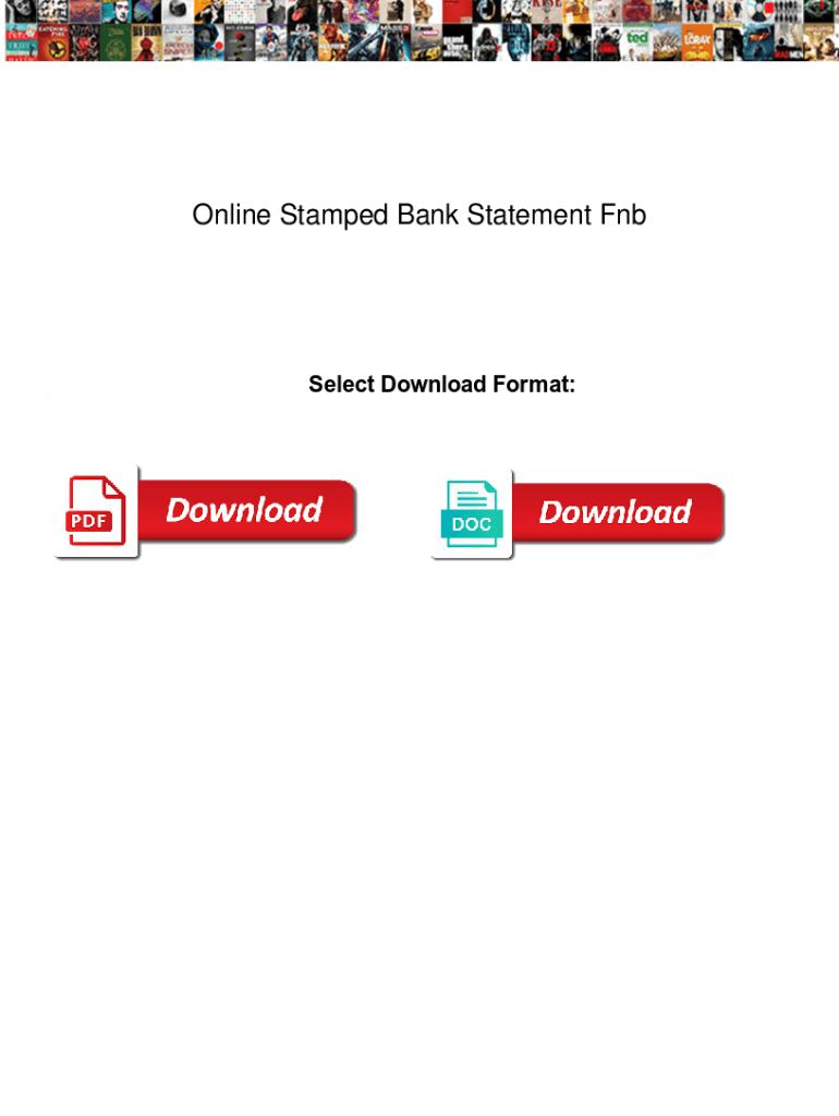 Fillable Online Online Stamped Bank Statement Fnb. Online Stamped Bank