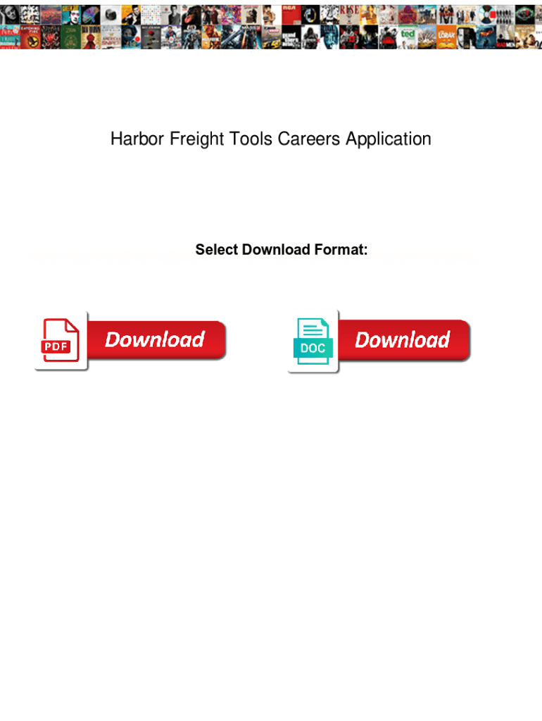 Fillable Online Harbor Freight Tools Careers Application. Harbor