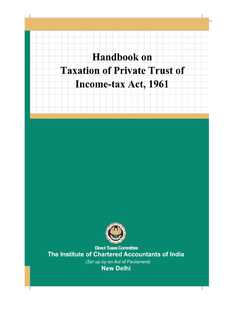 Fillable Online Handbook on Taxation of Private Trust of Act