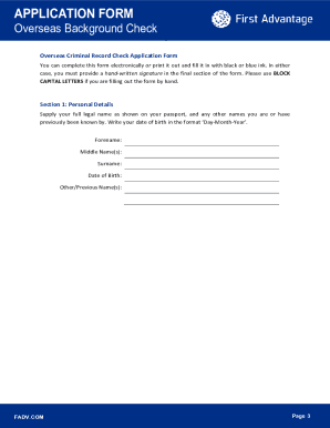 Qatar Background Check - APPLICATION FORM