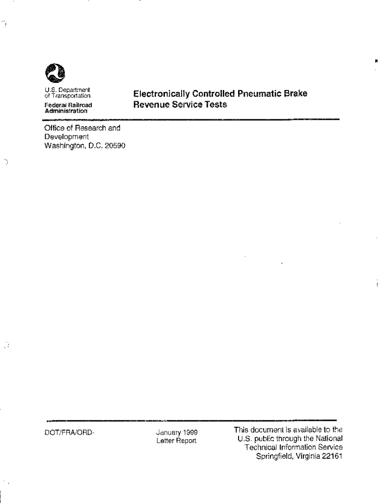 Fillable Online Electronically Controlled Pneumatic Train Brake Revenue