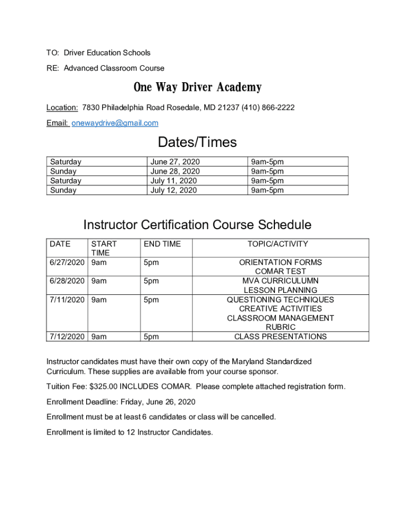 Fillable Online mva maryland Premier Driving School Online and In