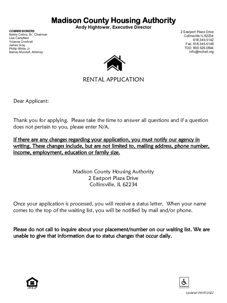 Fillable Online Madison County Housing Authority Fax Email Print pdfFiller