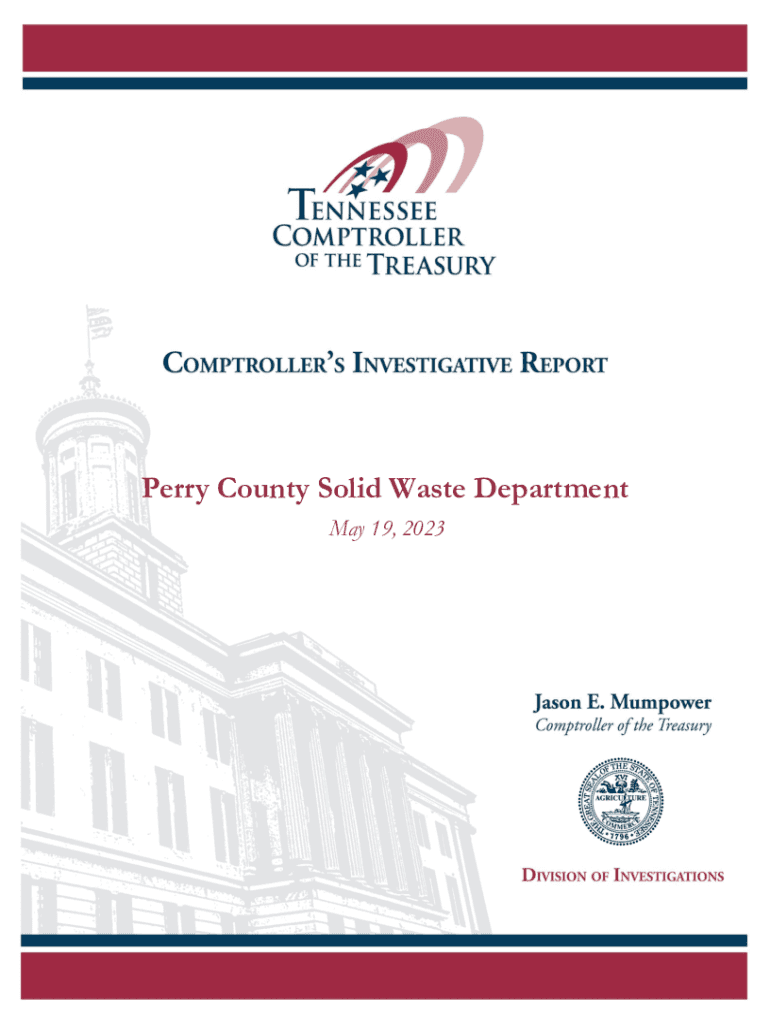 Fillable Online comptroller tn Solid Waste Perry County TN Chamber of