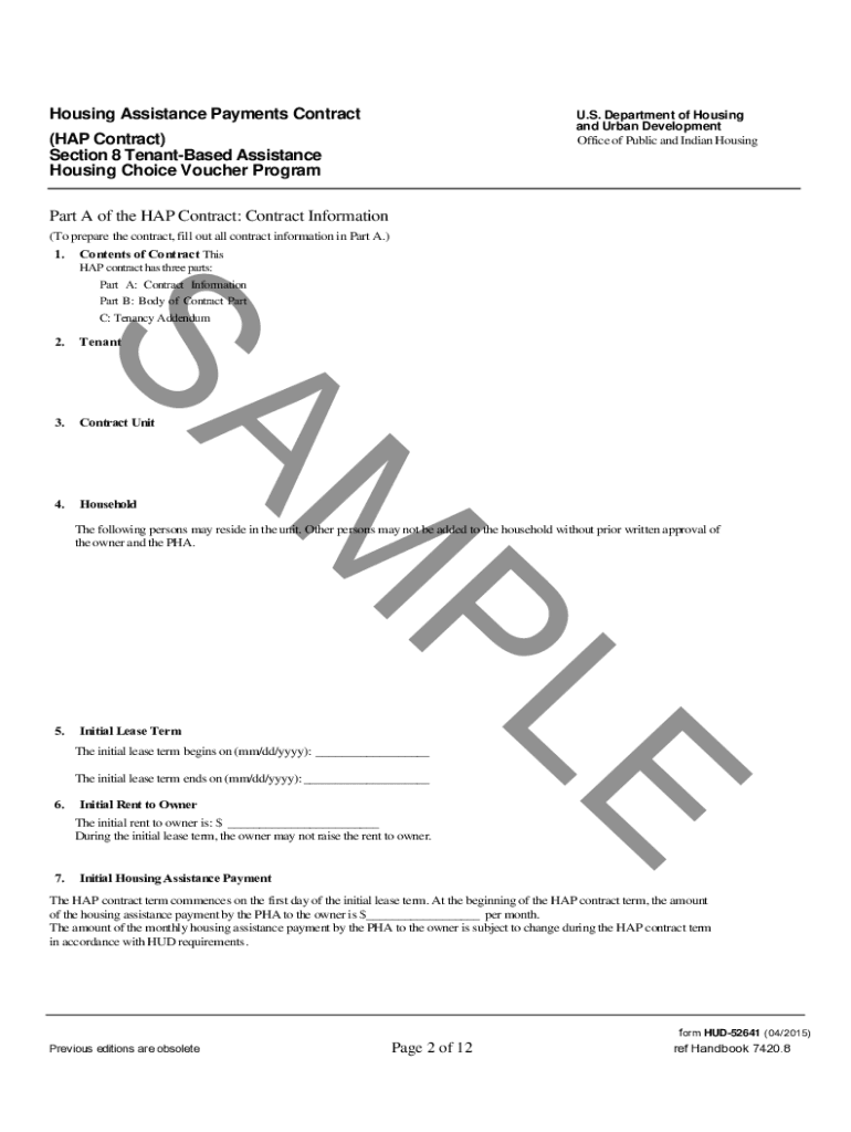 Fillable Online HAP Contract for New Construction/Rehab Fax Email Print