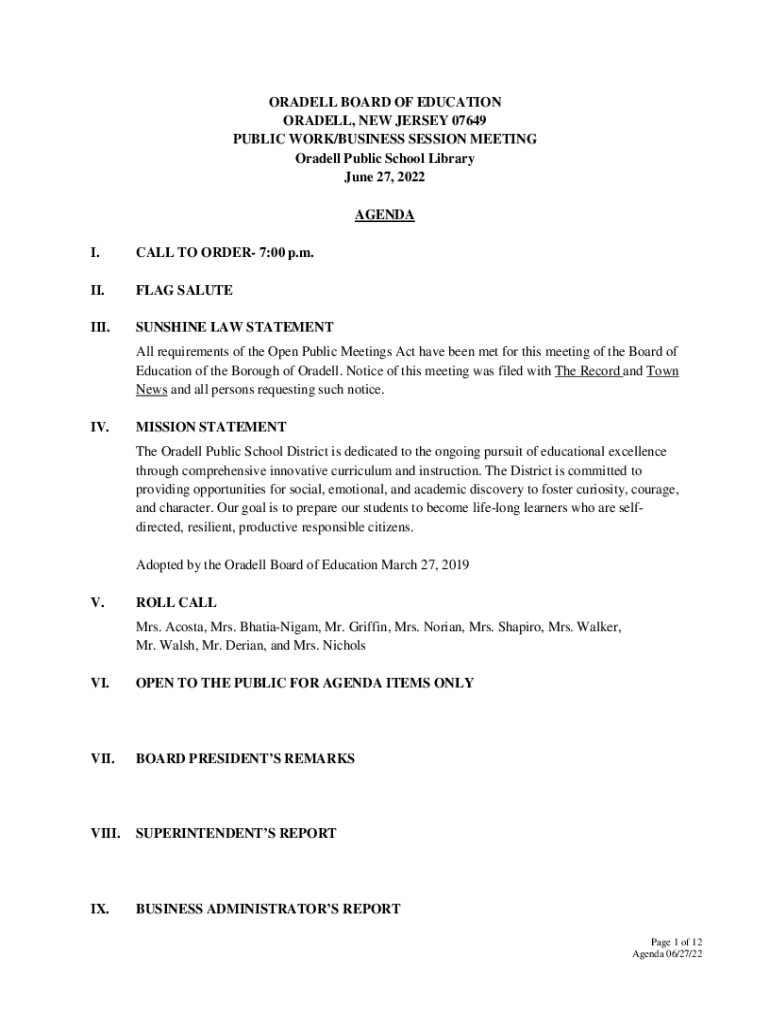 Fillable Online Oradell Public School Library Fax Email Print pdfFiller