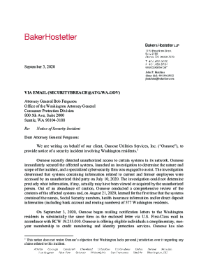 Fillable Online Notice of Security Incident Fax Email Print - pdfFiller