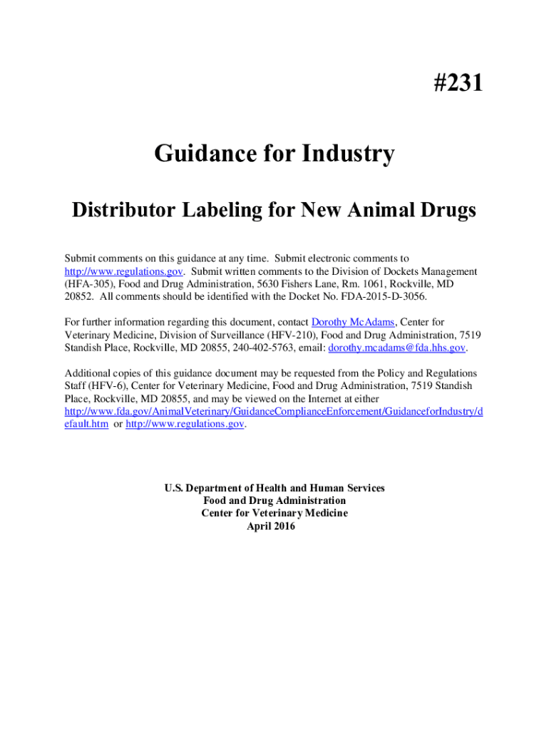 Fillable Online Guidance for Industry. Distributor Labeling for New