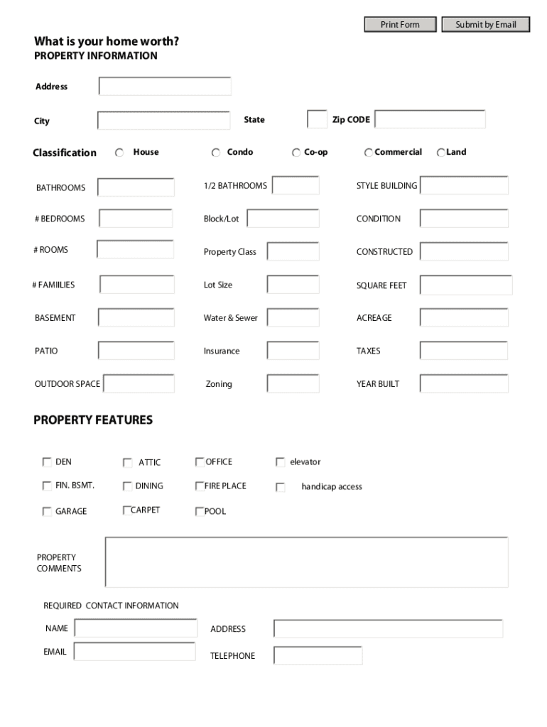 Fillable Online How Much is My House Worth? Free Home Value Estimator Fax Email Print pdfFiller