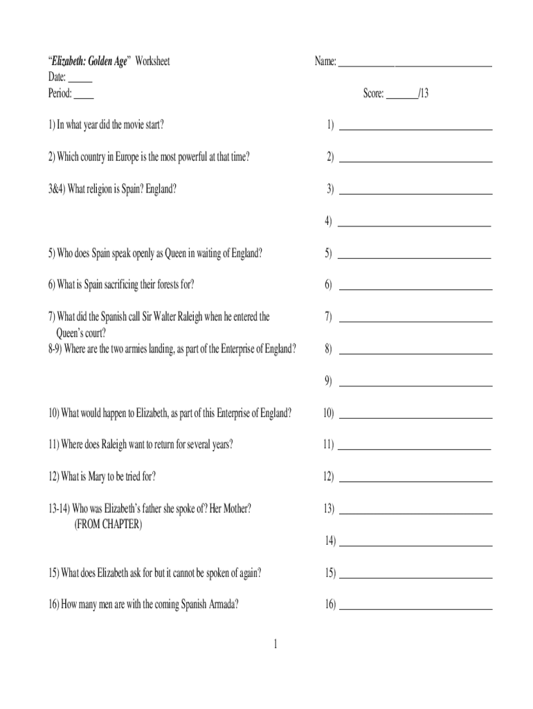 fillable-online-elizabeth-golden-age-movie-worksheet-fax-email-print-pdffiller