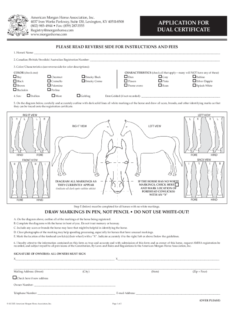 American Morgan Horse Association - Registry Online Preview on Page 1
