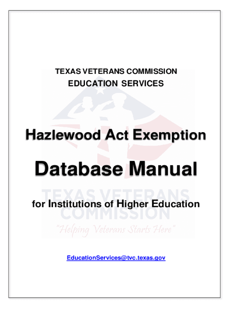 Fillable Online Hazlewood Act Exemption Texas Veterans Commission Fax