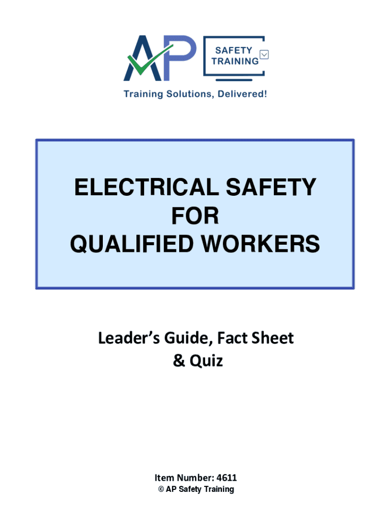 Fillable Online Electrical Safety For The Qualified Worker Fax Email Print pdfFiller