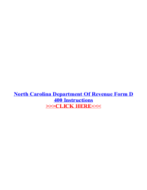 Fillable Online North Carolina Department Of Revenue Form D 400 ...