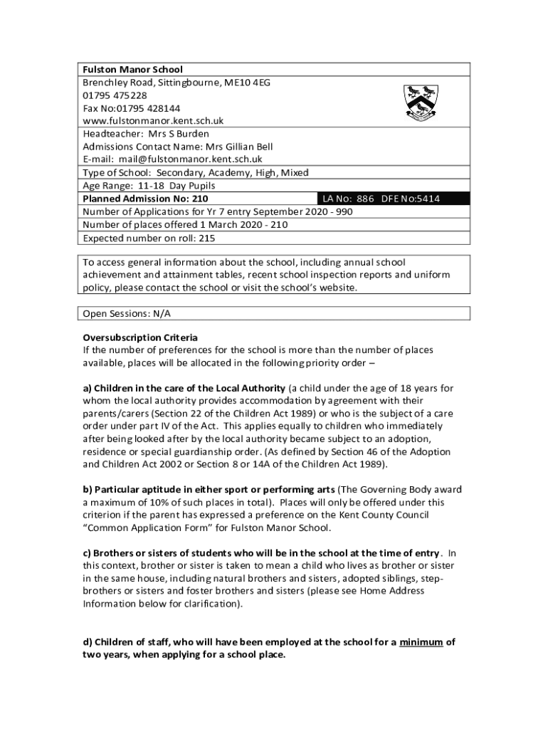 Fillable Online Fulston manor dress code sixth form Fax Email Print