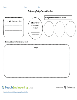 Fillable Online Engineering Design Process Worksheet Fax Email Print ...