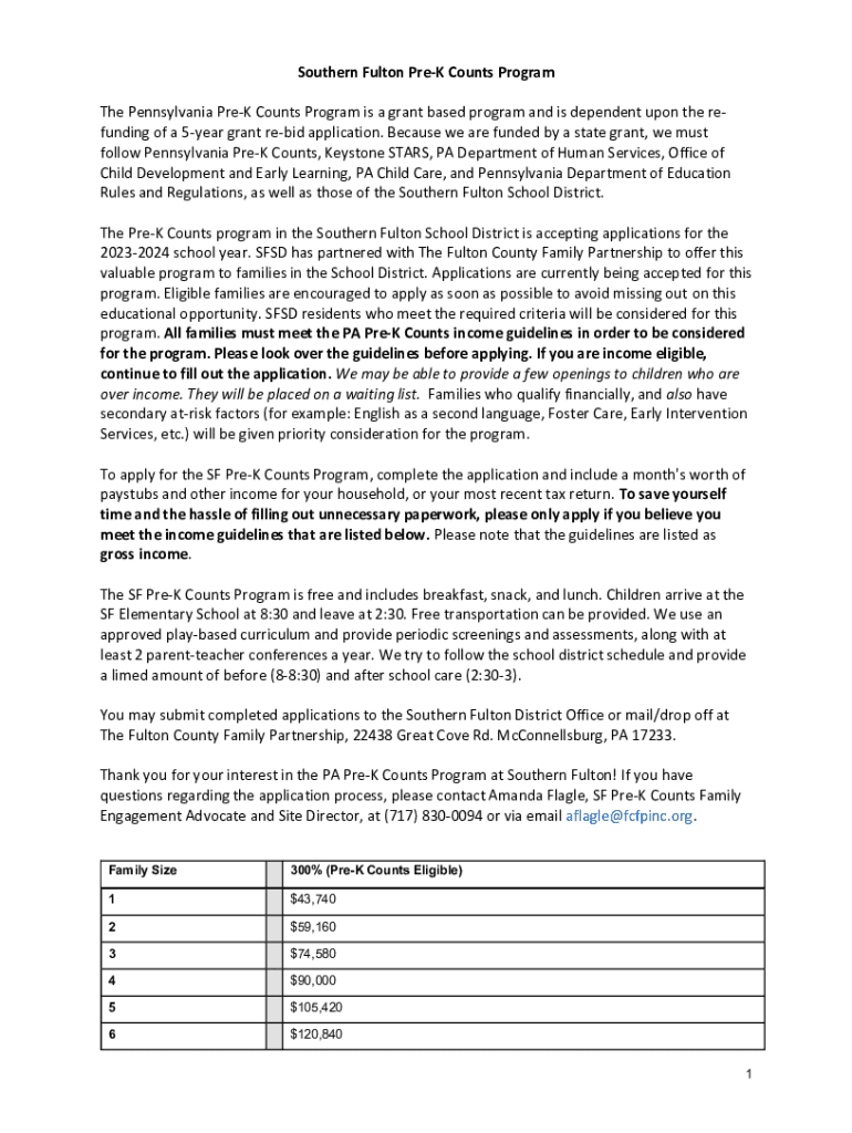 Fillable Online 202223 Pennsylvania PreK Counts Request for