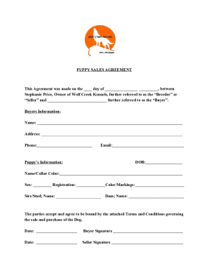 puppy sales agreement