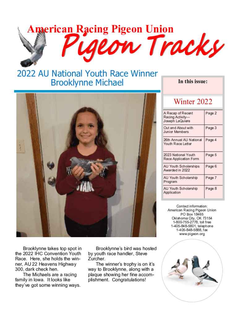Fillable Online American Racing Pigeon Union Fax Email Print pdfFiller