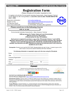 Fillable Online Course registration form pdf Fax Email Print - pdfFiller