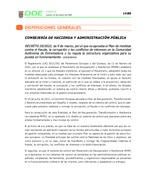 Decreto 20/2022, de 9 de marzo, por el que se aprueba el plan de medidas