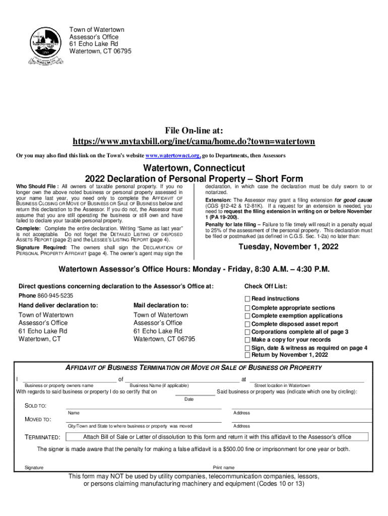 Fillable Online Personal Property Assessor Fax Email Print pdfFiller