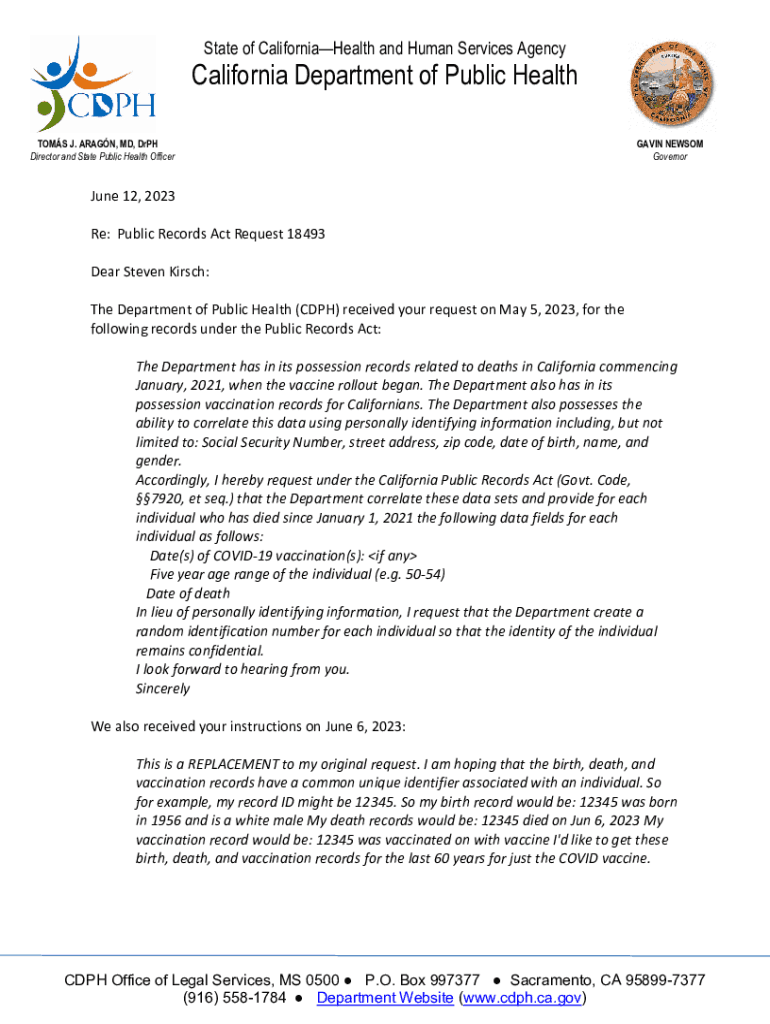 Fillable Online CDPH Letterhead - California Department of Public