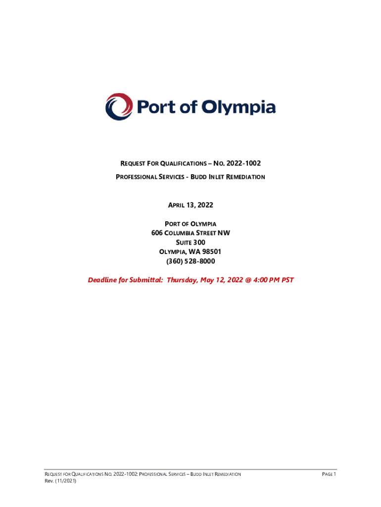 Fillable Online Port of Olympia Marine Terminal Facilities & Services