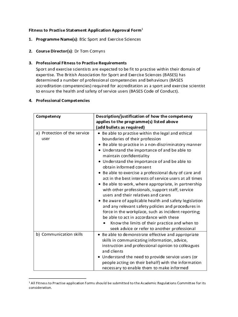 Fillable Online Exercise Science Master's DegreeHealth and Human