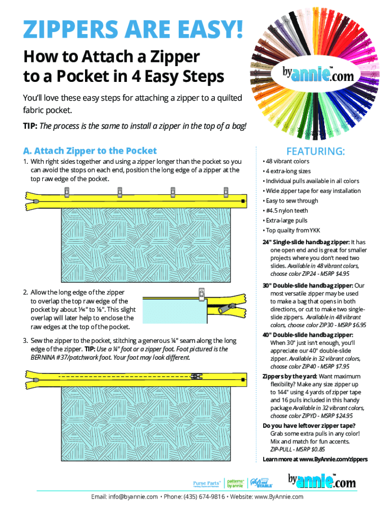 Fillable Online Zipper Pouch Tutorial - With A Free Template Fax Email ...