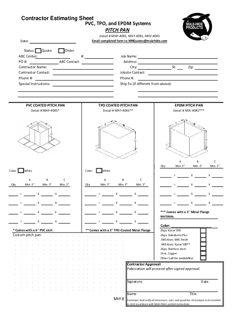 Fillable Online PVC, TPO, and EPDM Systems PITCH PAN Fax Email Print