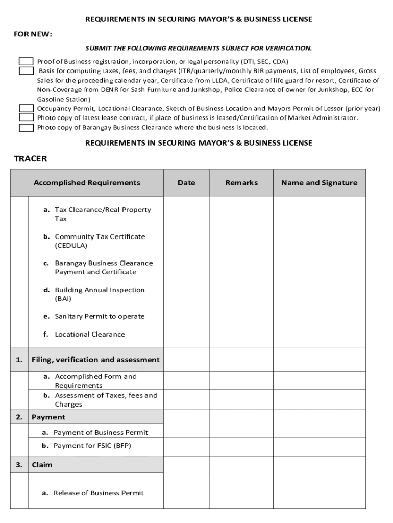 Fillable Online losbanos gov securing mayor's clearance and certificate