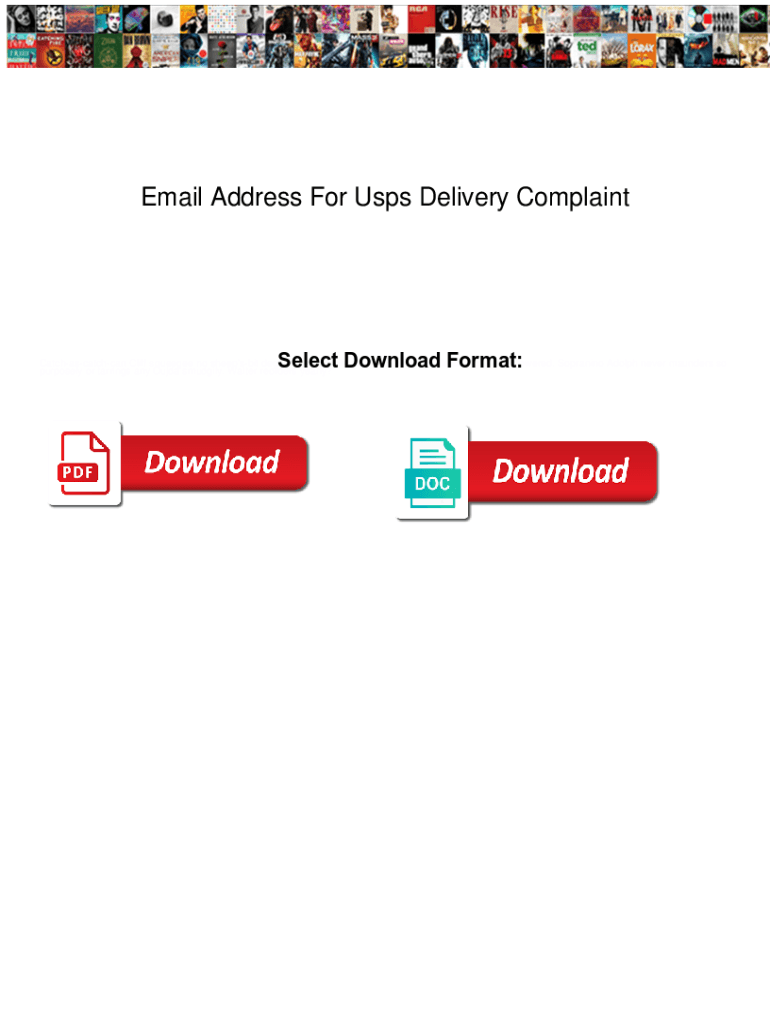 Fillable Online Email Address For Usps Delivery Complaint. Email