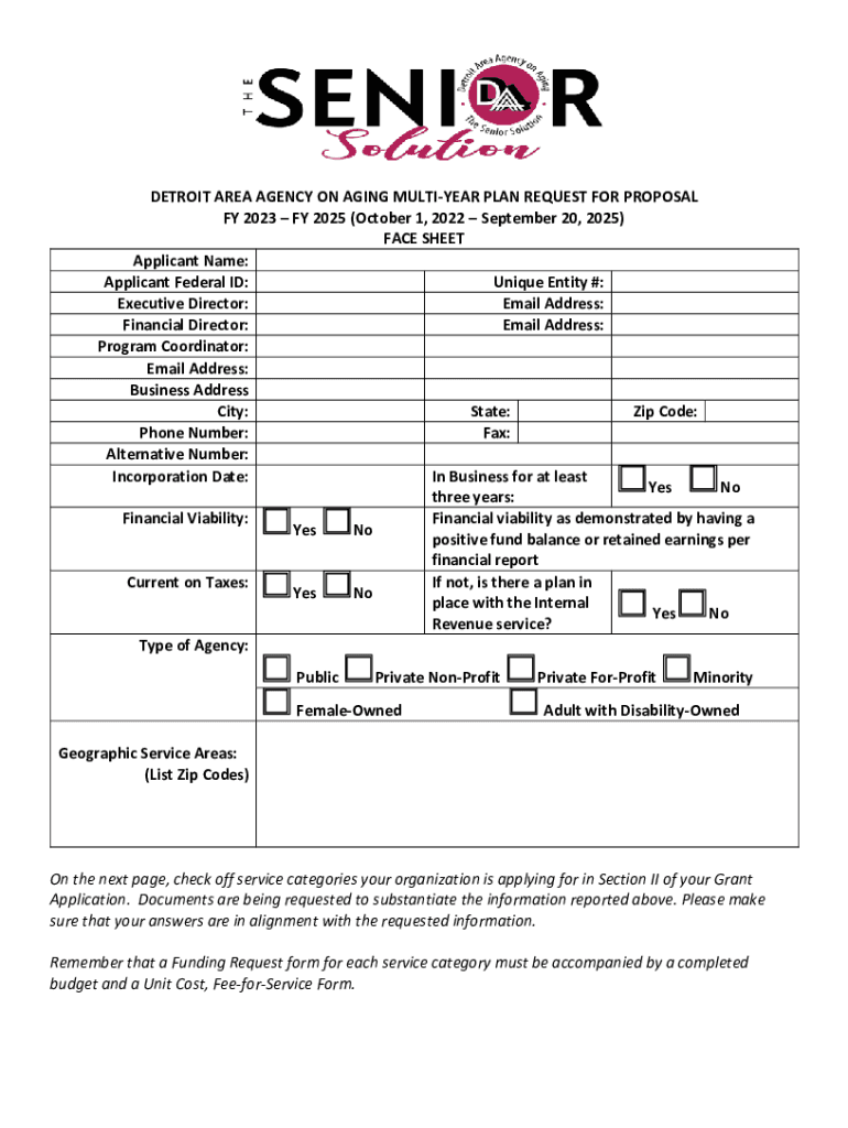 Fillable Online fy 2023fy 2025 multi-year plan request for proposal for ...