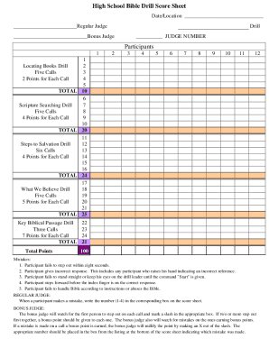 Fillable Online High-School-Bible-Drill-Score-Sheet-Regular. ... Fax ...